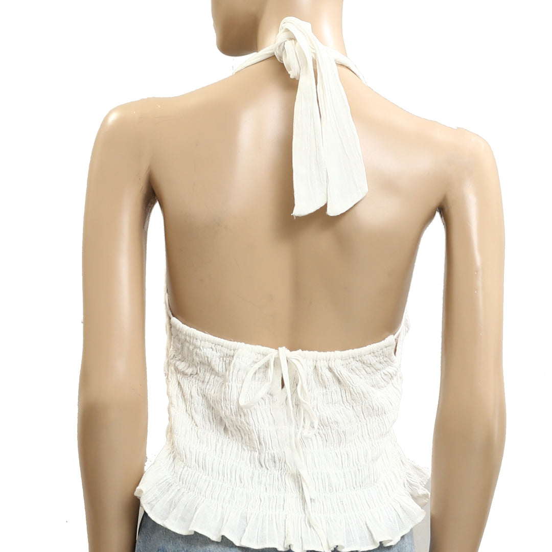 Free People Free-est Khloe Smocked Halter Blouse Top