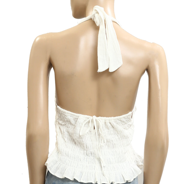 Free People Free-est Khloe Smocked Halter Blouse Top