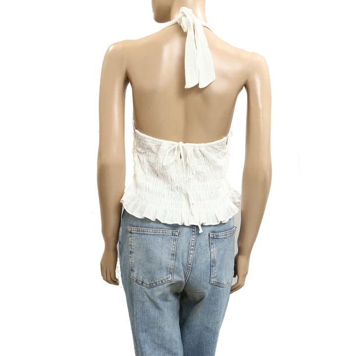 Free People Free-est Khloe Smocked Halter Blouse Top