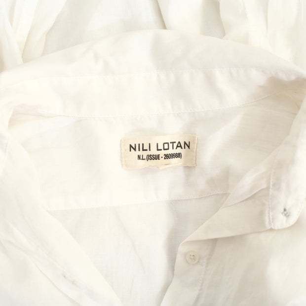 Nili Lotan Cotton Voile NL Buttondown Shirt Blouse Top