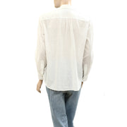 Nili Lotan Daniel Voile Tuxedo Pintucked Buttondown Tunic Shirt Top