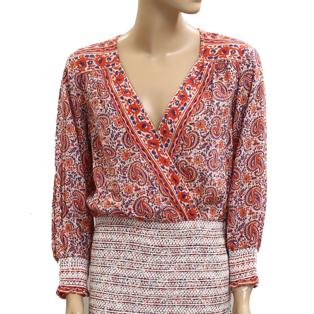 Veronica Beard Wrap Paisley Printed Mini Dress