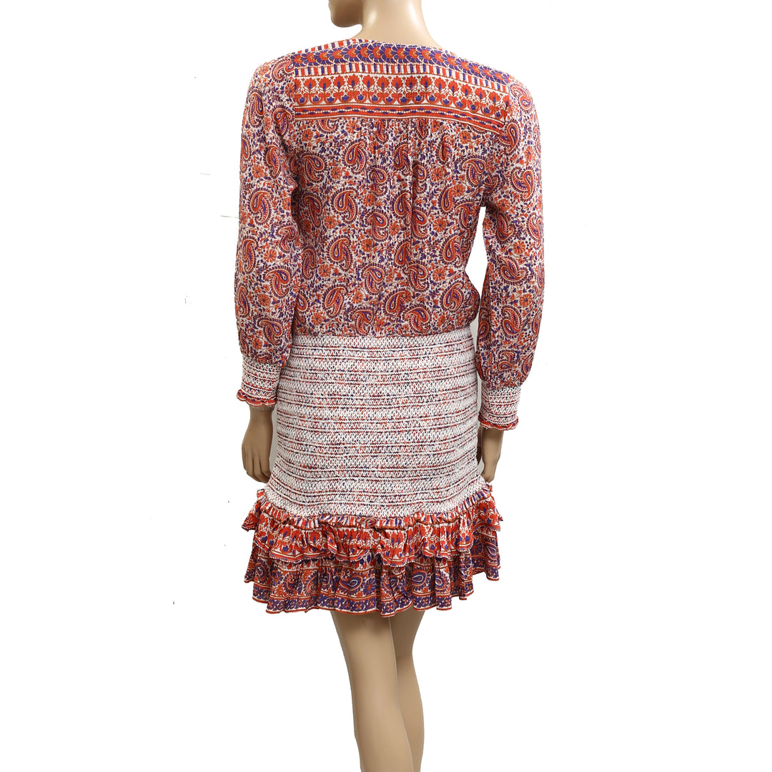 Veronica Beard Wrap Paisley Printed Mini Dress