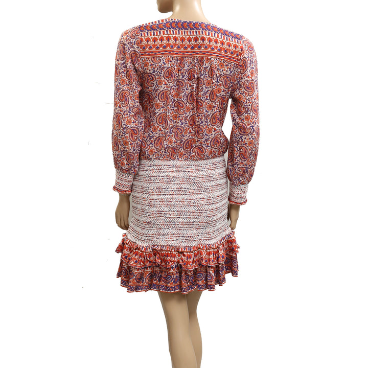 Veronica Beard Wrap Paisley Printed Mini Dress