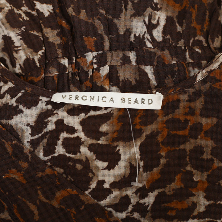 Veronica Beard Leopard Animal Printed Coraline Romper