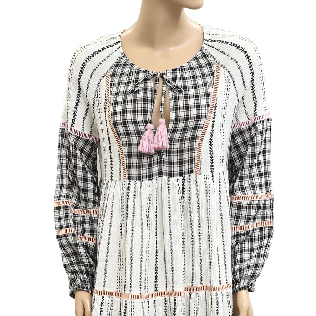 Veronica Beard Eileen Checked Cover-Up Midi Dress