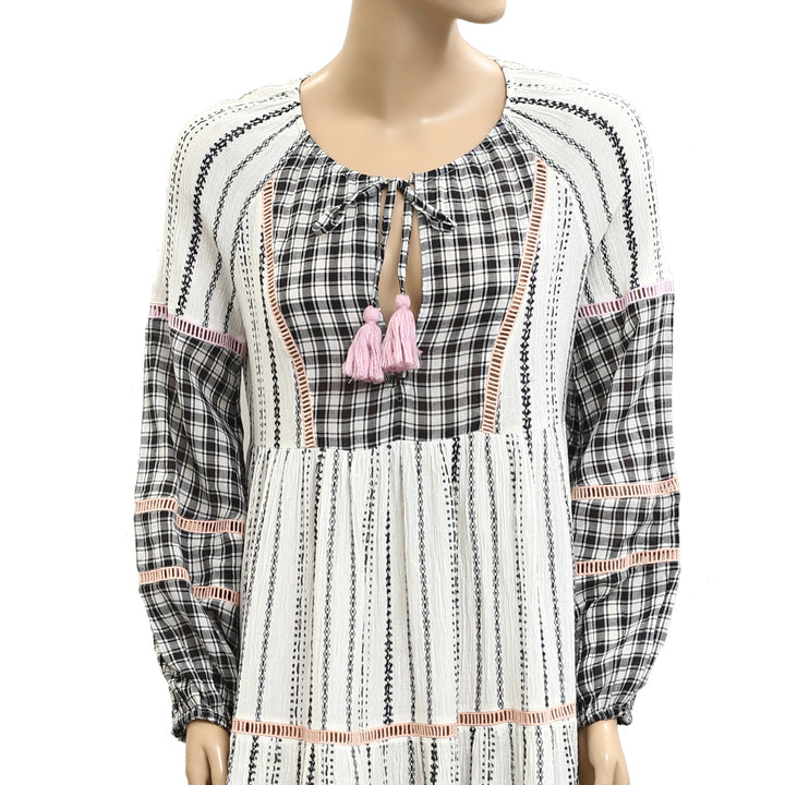 Veronica Beard Eileen Checked Cover-Up Midi Dress