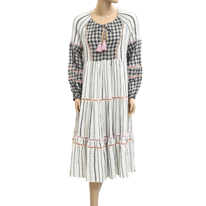 Veronica Beard Eileen Checked Cover-Up Midi Dress