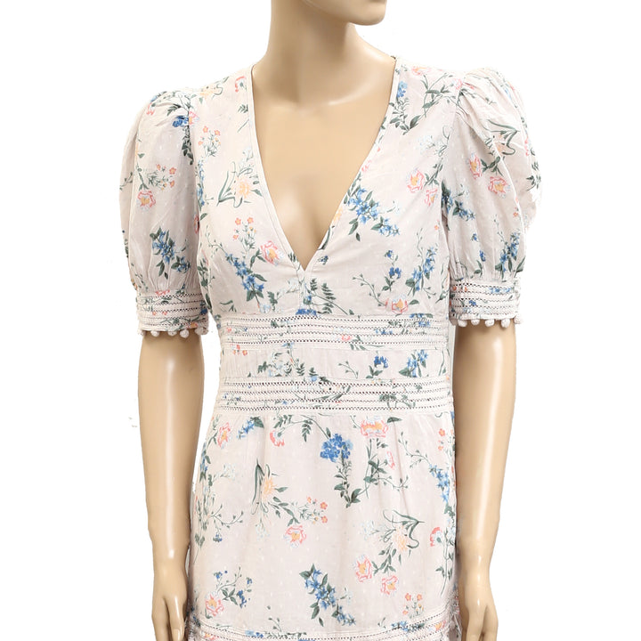 Saylor Anthropologie Summer Sundays Floral Print Mini Dress