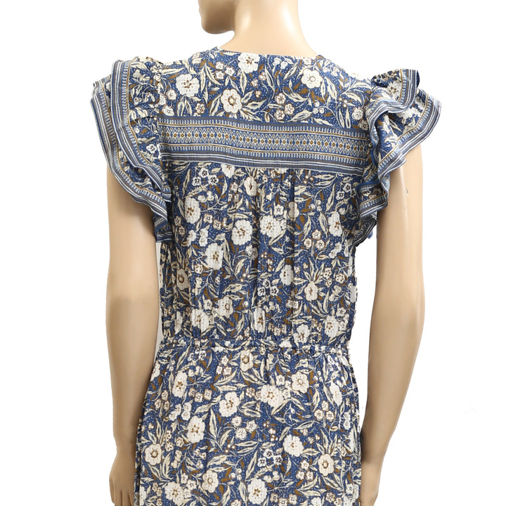 VERONICA BEARD Tinzia Floral Print Seersucker Midi Dress