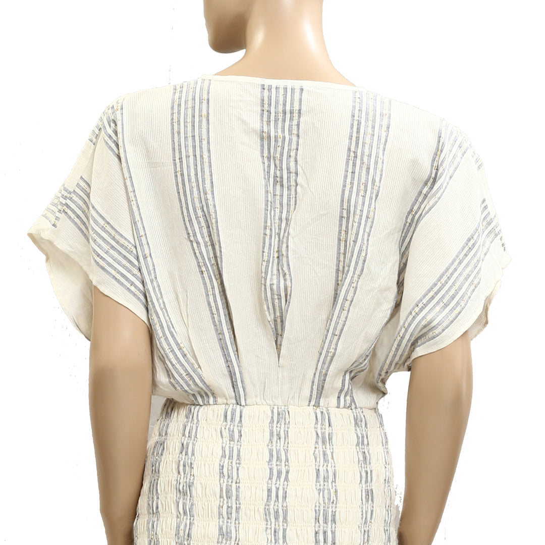 Saylor Anthropologie Astrud Woven Sequin Stripe Blouson Mini Dress