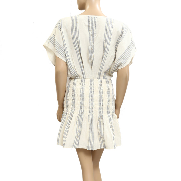 Saylor Anthropologie Astrud Woven Sequin Stripe Blouson Mini Dress