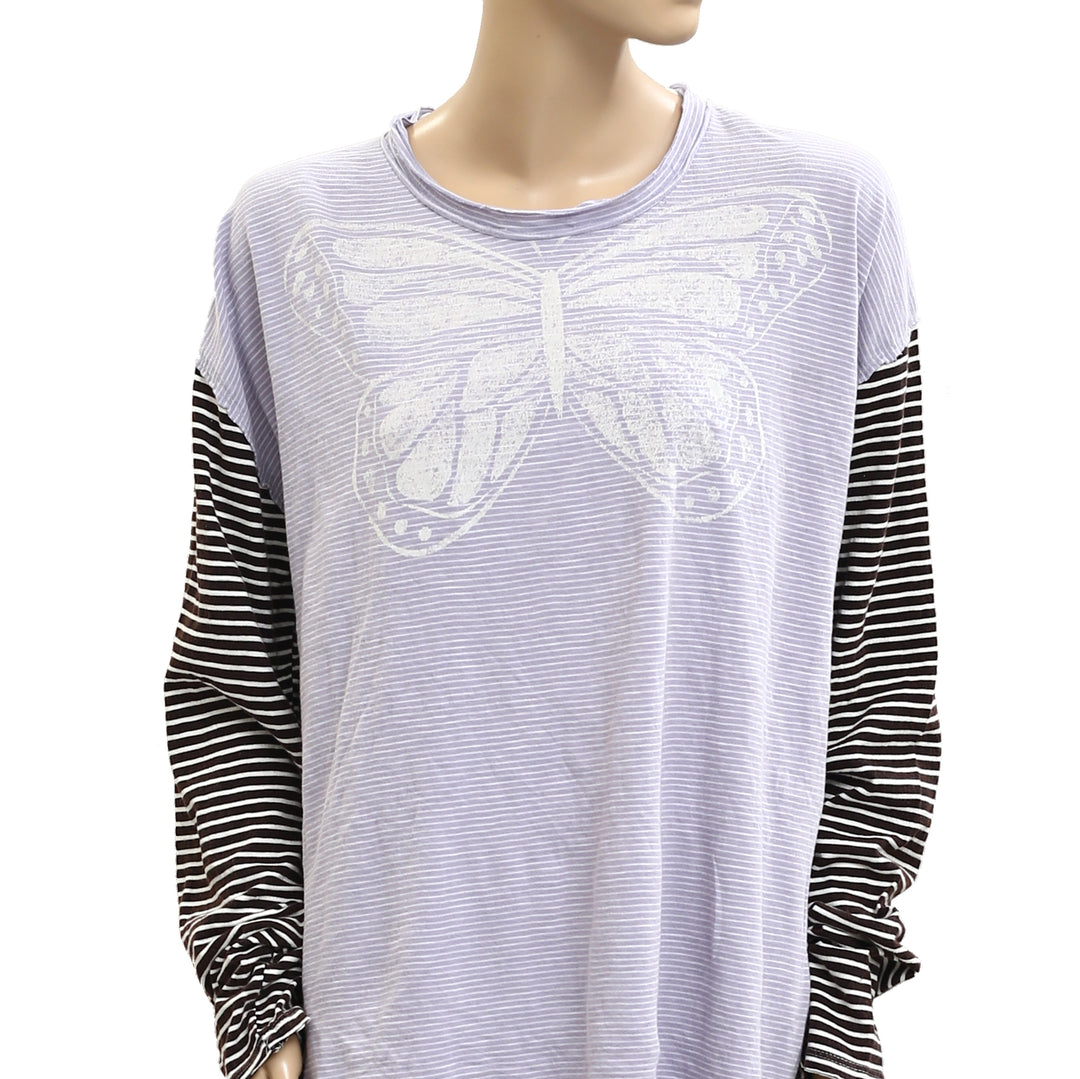 Free People We The Free Striped Printed Blouse Top