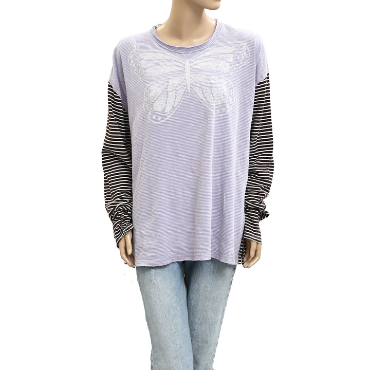 Free People We The Free Striped Printed Blouse Top