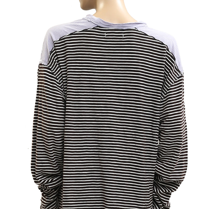 Free People We The Free Striped Printed Blouse Top