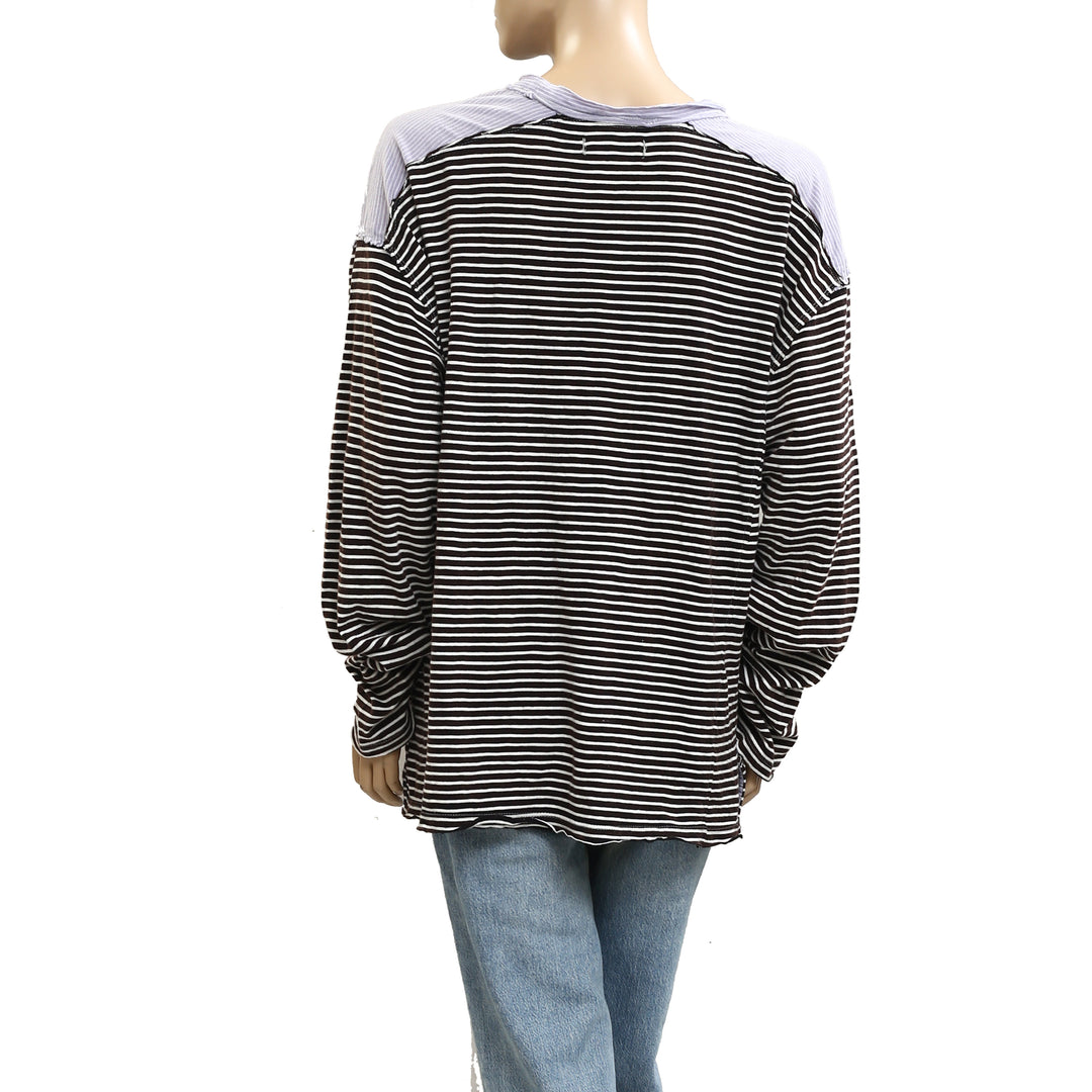 Free People We The Free Striped Printed Blouse Top