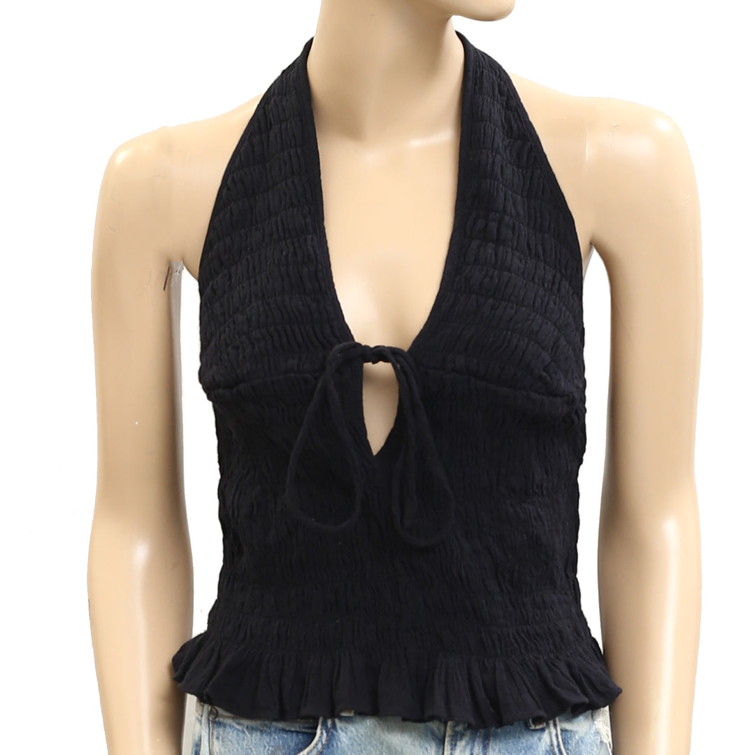 Free People Free-est Khloe Smocked Halter Blouse Top