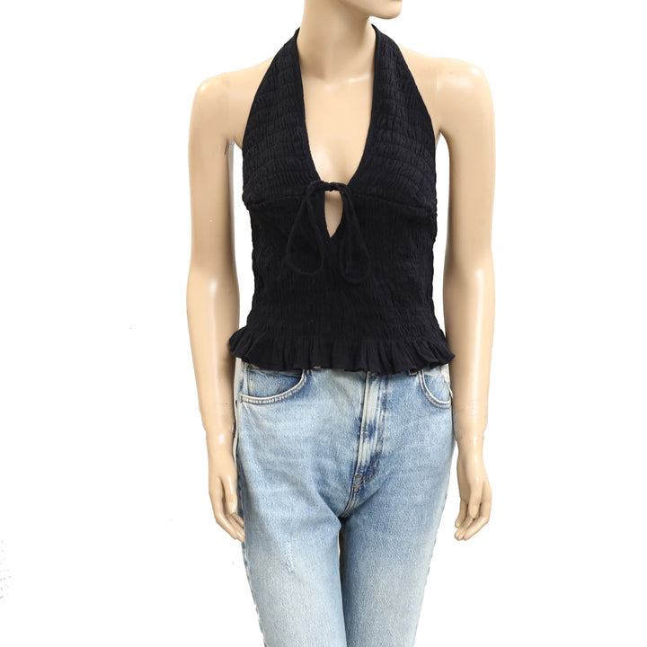 Free People Free-est Khloe Smocked Halter Blouse Top