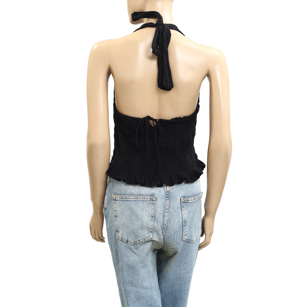 Free People Free-est Khloe Smocked Halter Blouse Top