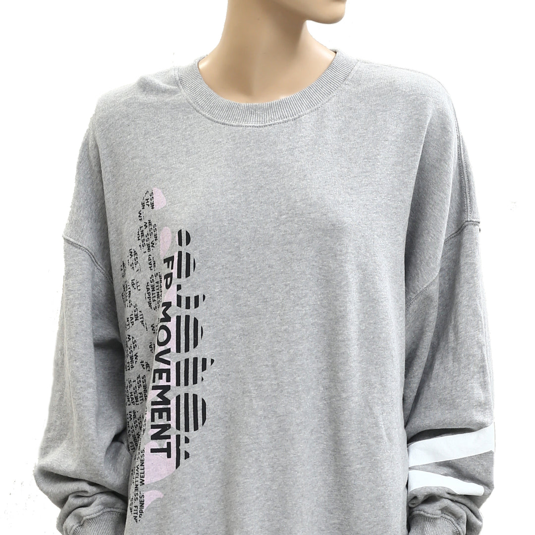 Free People FP Movement All Star Buti Logo Pullover Sweatshirt Top