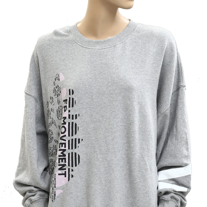 Free People FP Movement All Star Buti Logo Pullover Sweatshirt Top