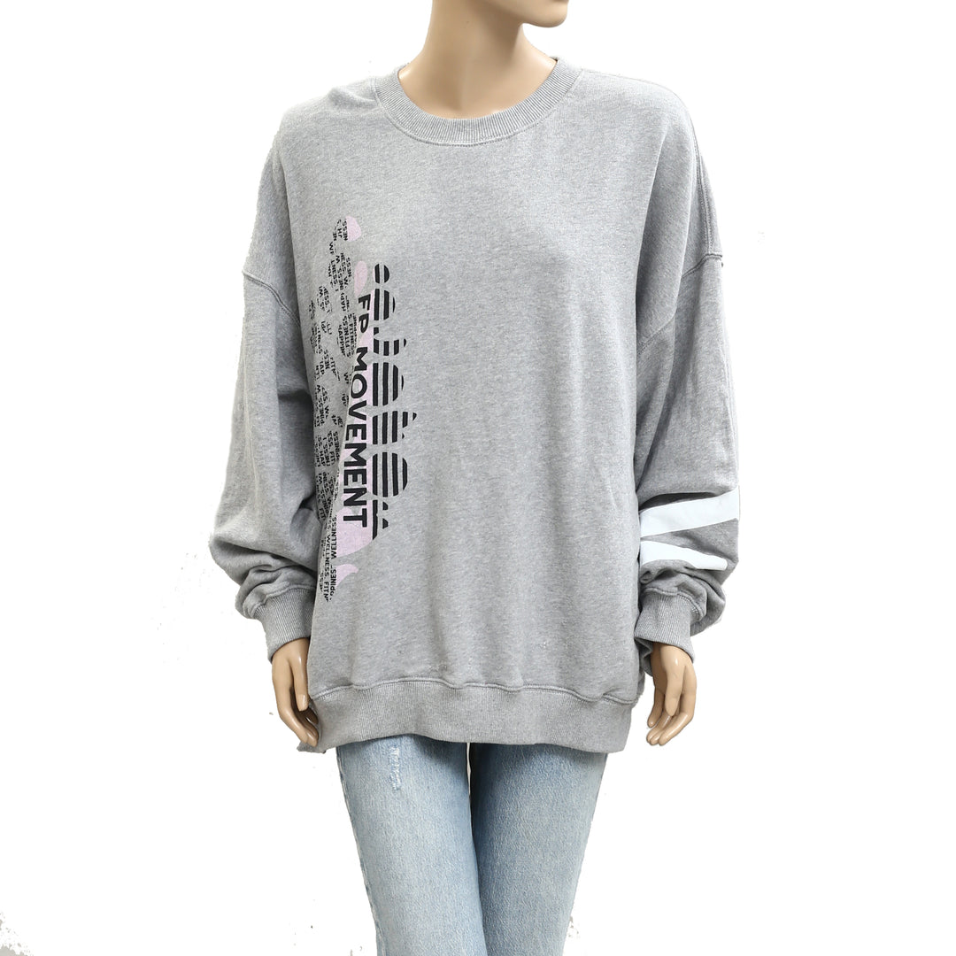 Free People FP Movement All Star Buti Logo Pullover Sweatshirt Top