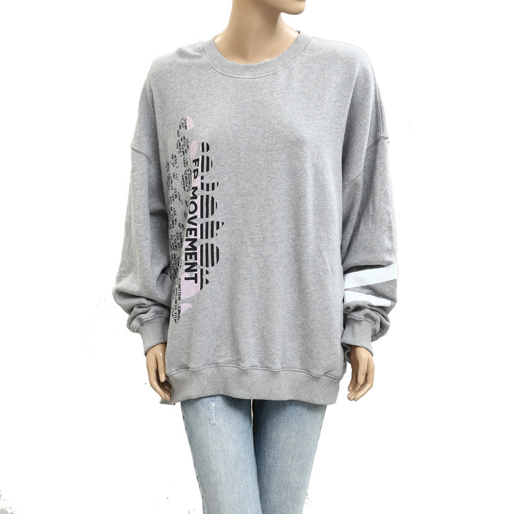 Free People FP Movement All Star Buti Logo Pullover Sweatshirt Top