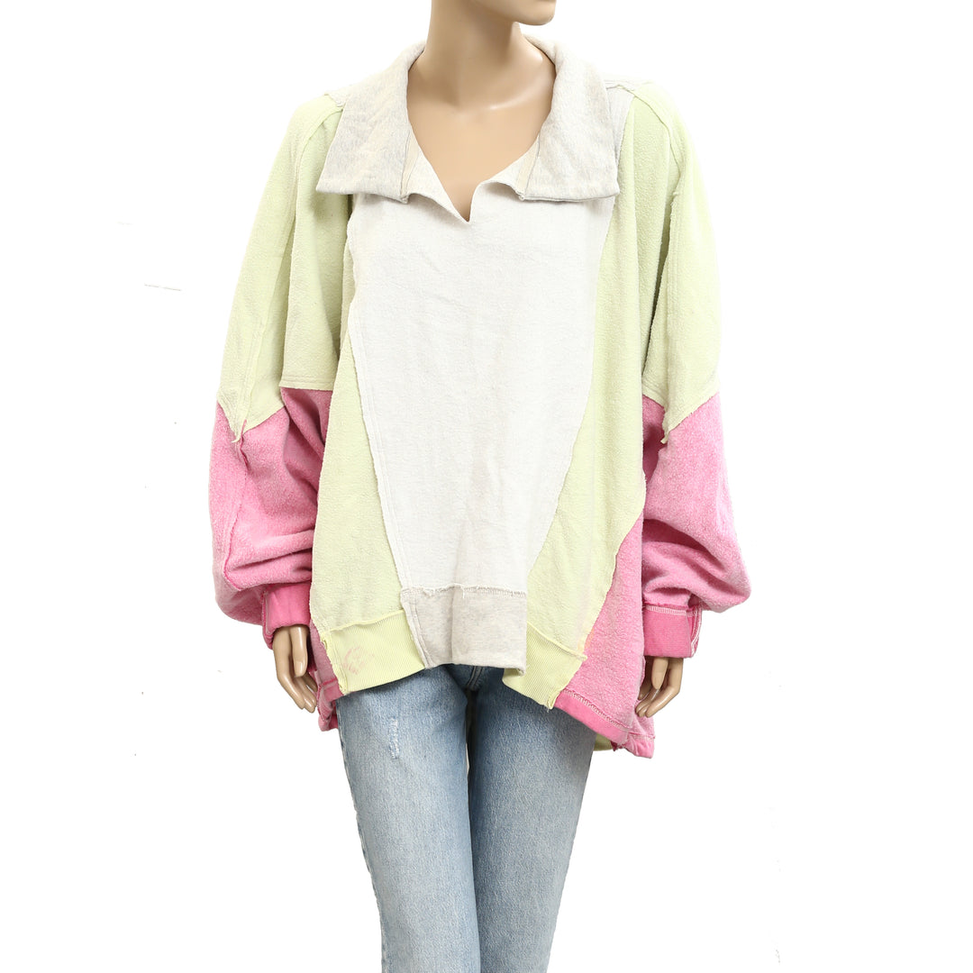 Free People Sidewalk Colorblock Sweatshirt Top