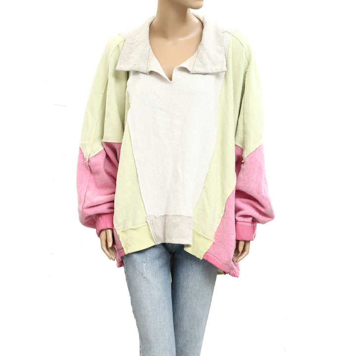 Free People Sidewalk Colorblock Sweatshirt Top