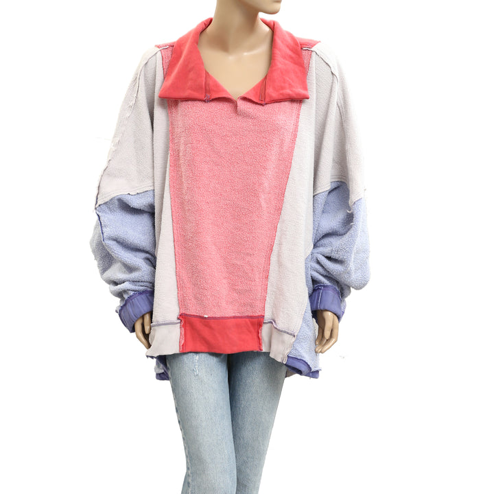 Free People Sidewalk Colorblock Sweatshirt Top