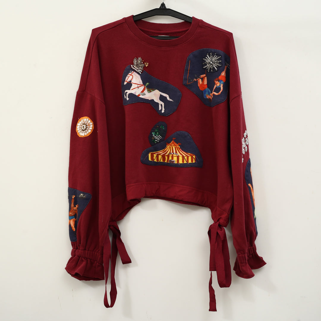 Anthropologie Maeve x Nathalie Lete Circus Long-Sleeve Drawstring Top
