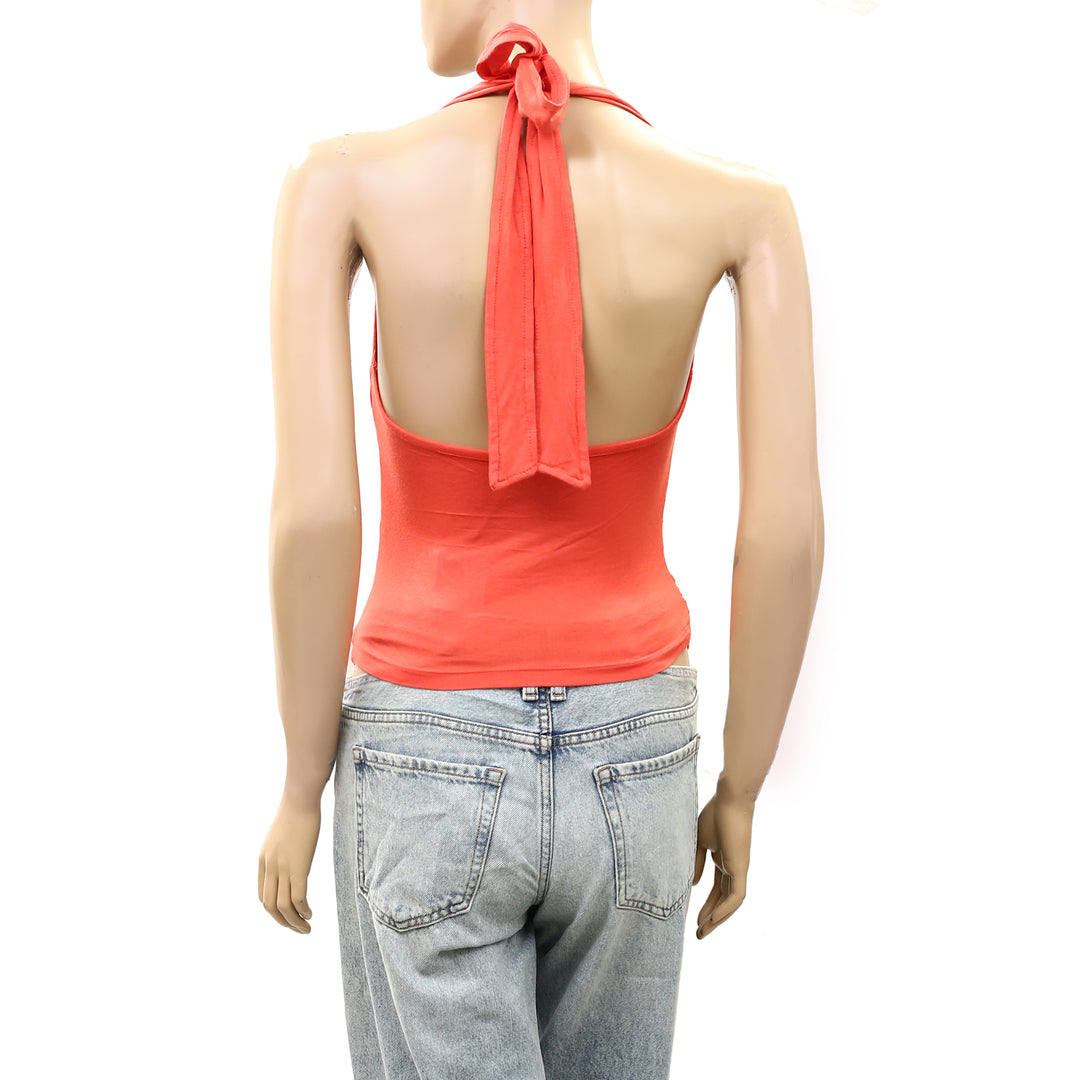 Free People Electric Bloom Halter Blouse Top