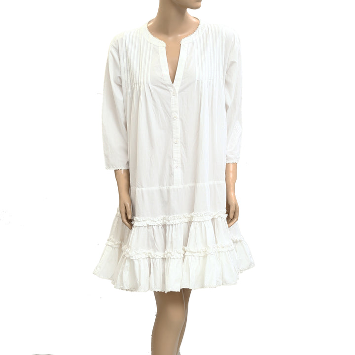 Sandy Liang Tiered Ruffle lace Mini Dress