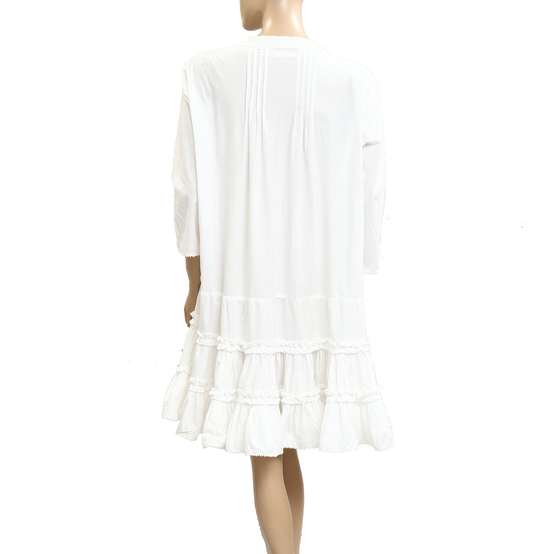 Sandy Liang Tiered Ruffle lace Mini Dress