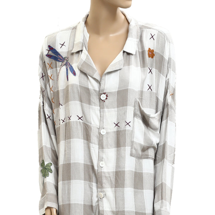 Free People Intimately Garden Party PJ Shirt Tunic Top