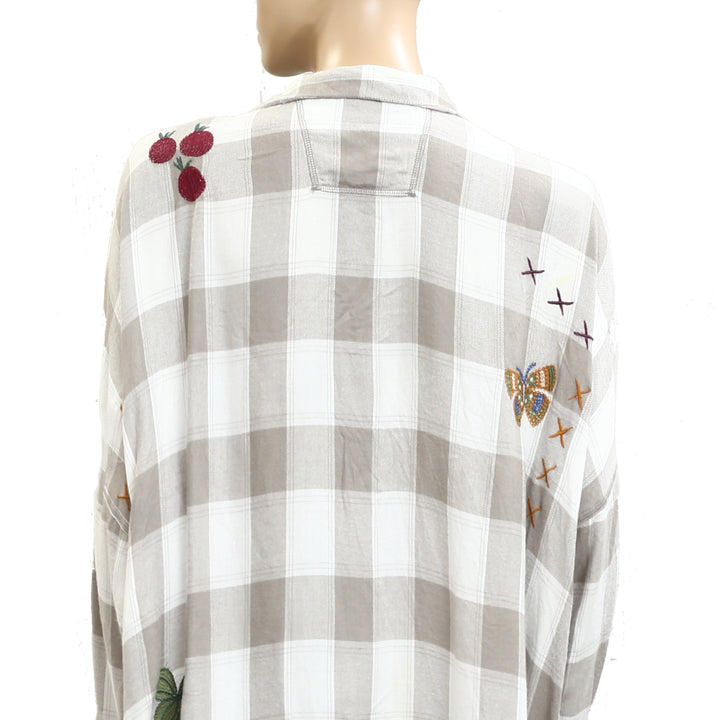 Free People Intimately Garden Party PJ Shirt Tunic Top