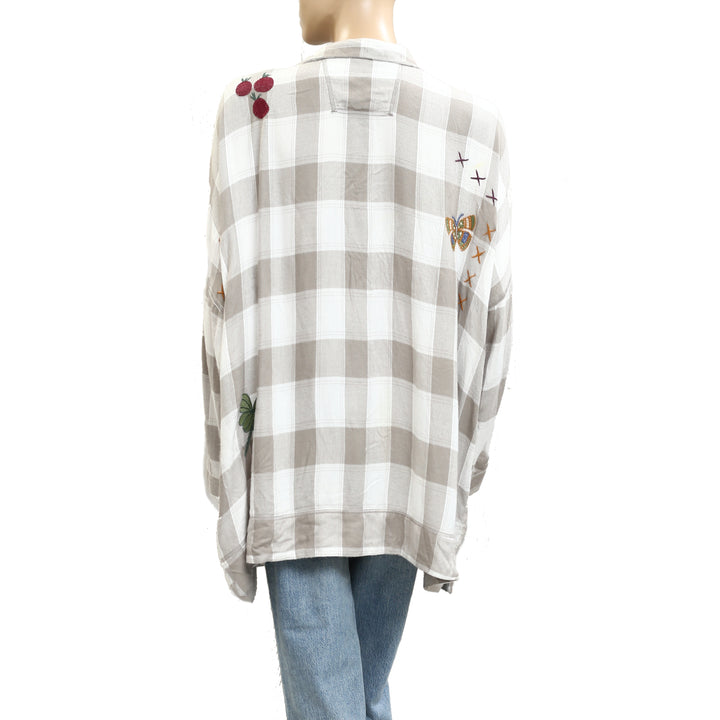 Free People Intimately Garden Party PJ Shirt Tunic Top