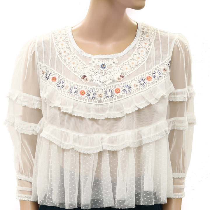 Free People Daisy Daze Blouse Top