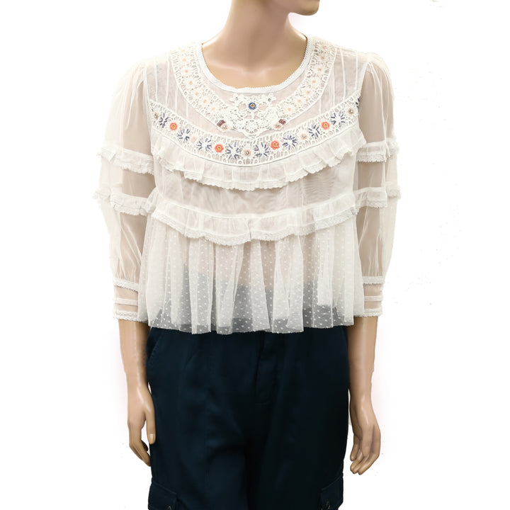 Free People Daisy Daze Blouse Top