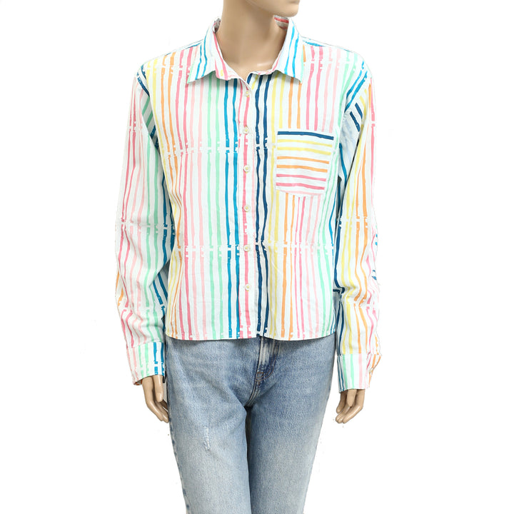 Kerri Rosenthal Striped Shirt Blouse Top