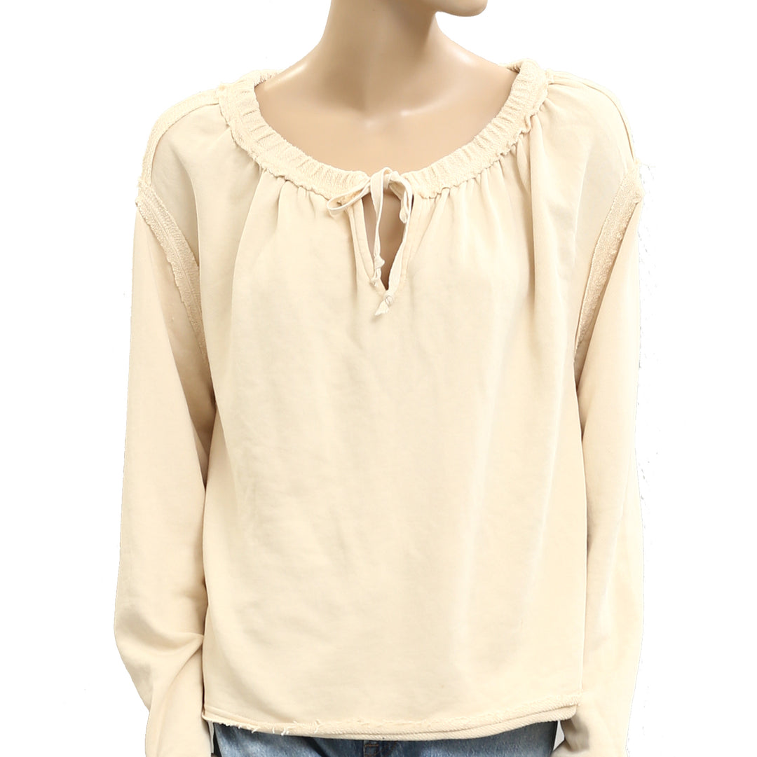 Free People Picnic Sweatshirt Blouse Top