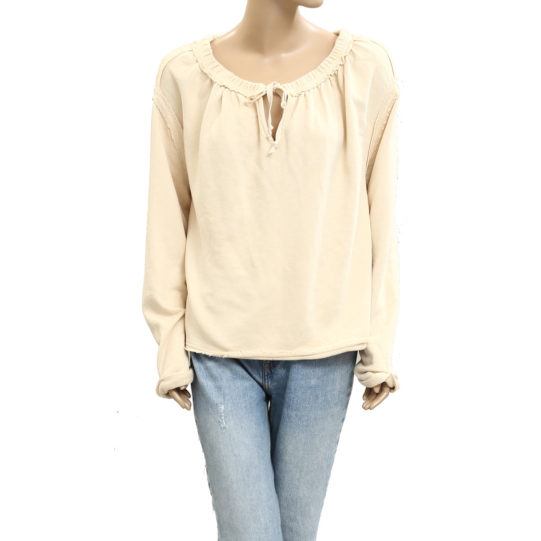 Free People Picnic Sweatshirt Blouse Top