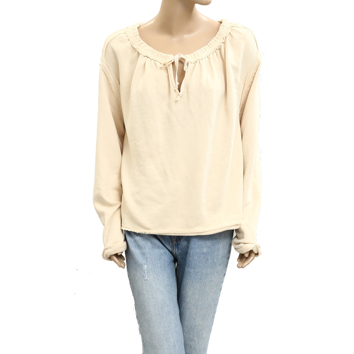 Free People Picnic Sweatshirt Blouse Top