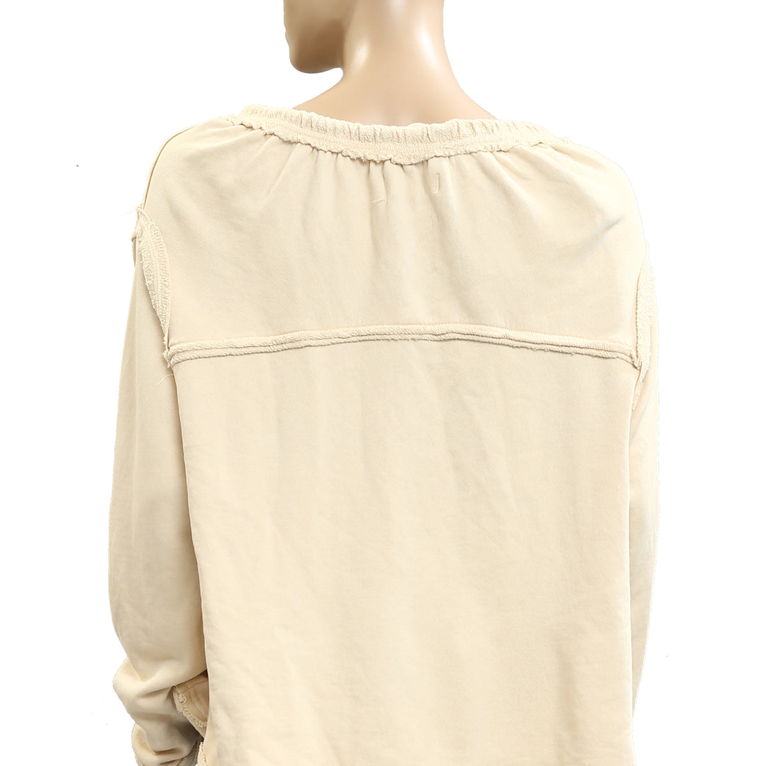 Free People Picnic Sweatshirt Blouse Top