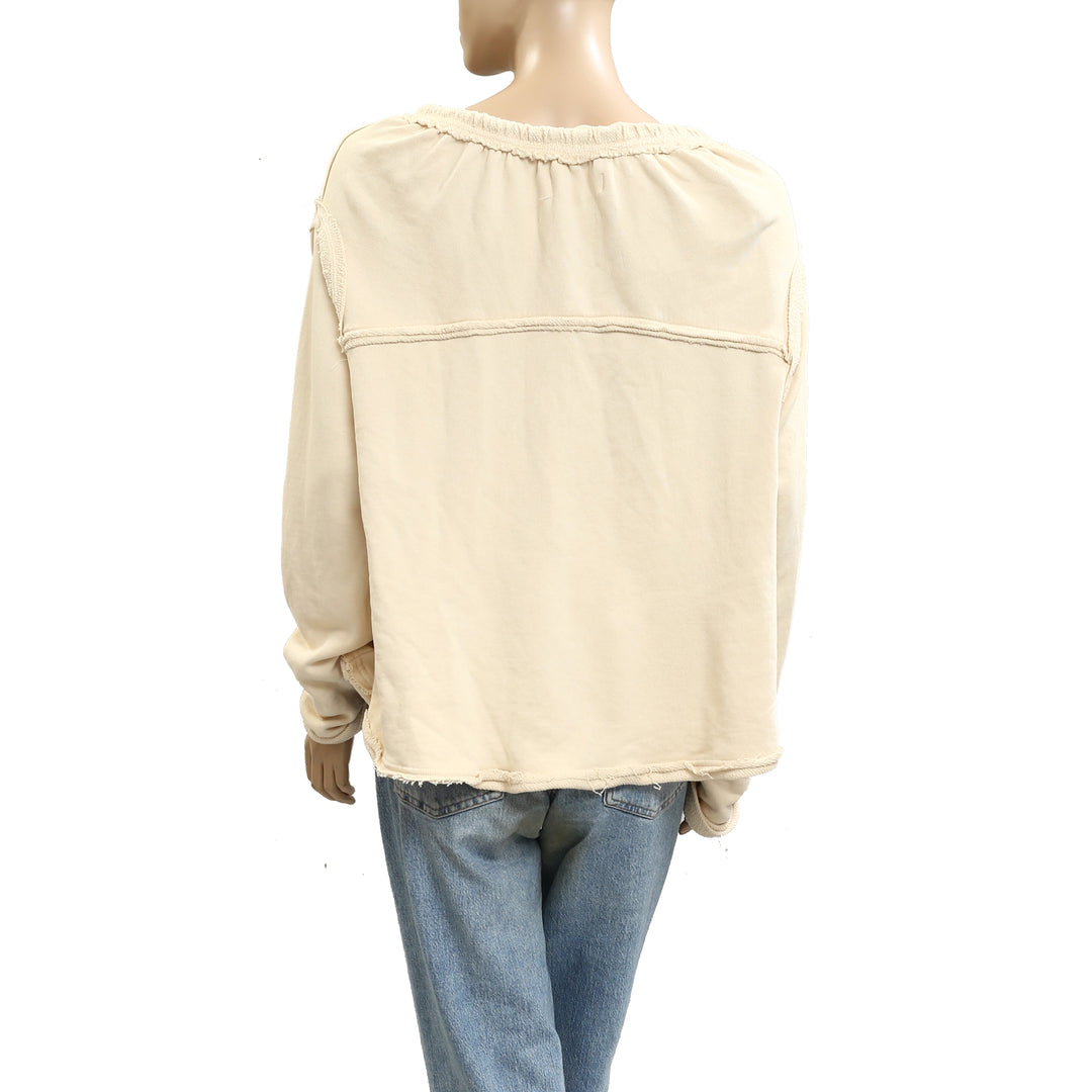 Free People Picnic Sweatshirt Blouse Top