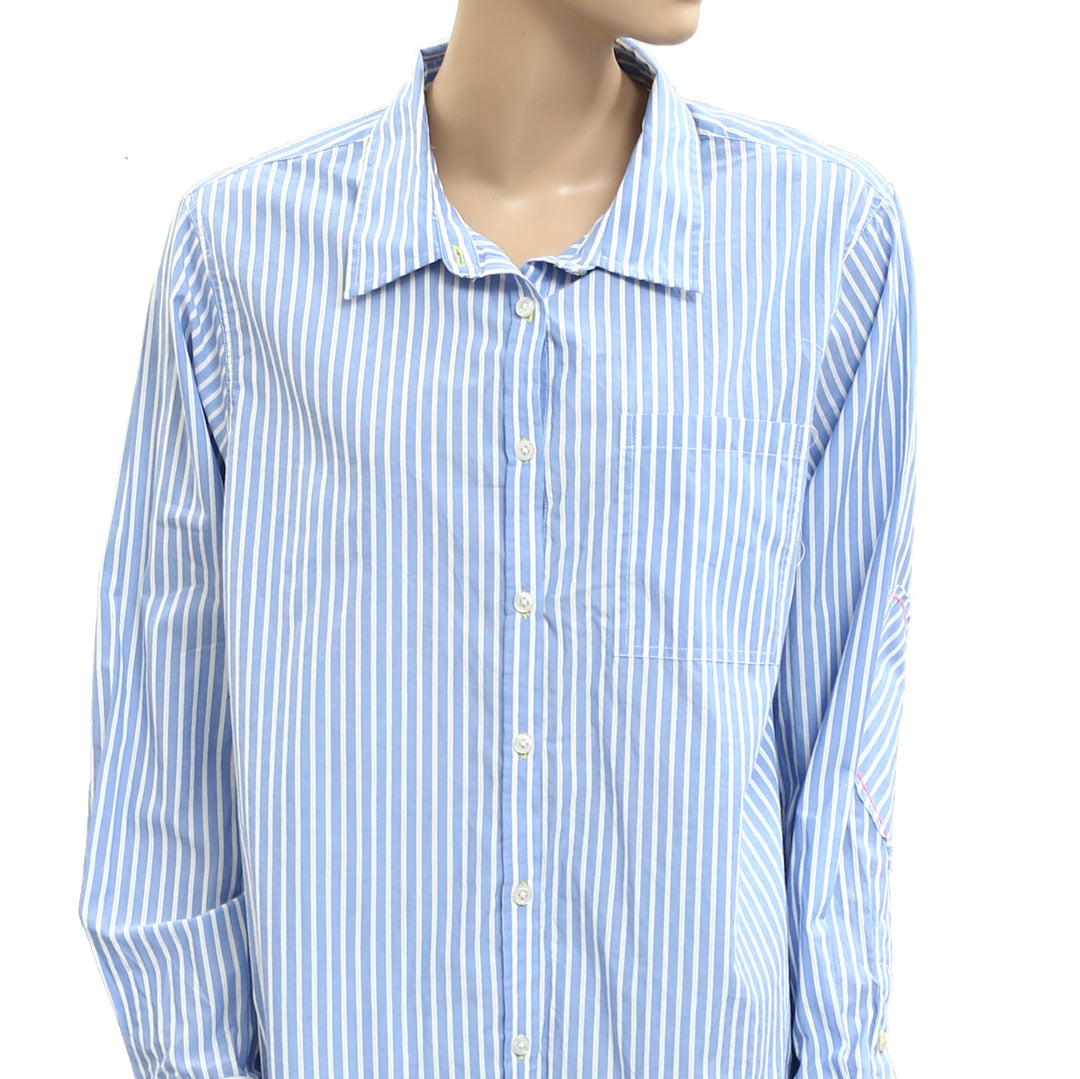 Kerri Rosenthal Striped Printed Shirt Tunic Top