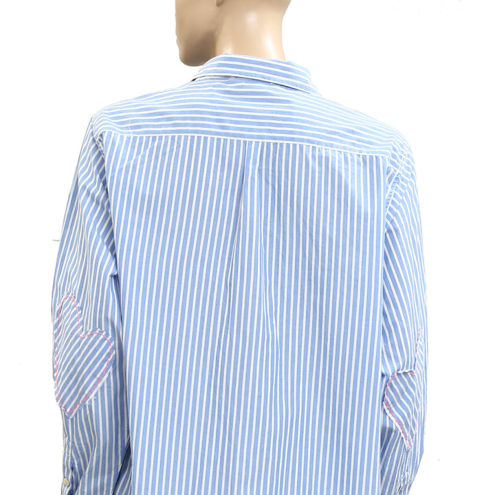 Kerri Rosenthal Striped Printed Shirt Tunic Top