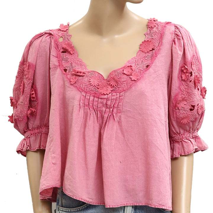 Free People Sophie Embroidered Blouse top