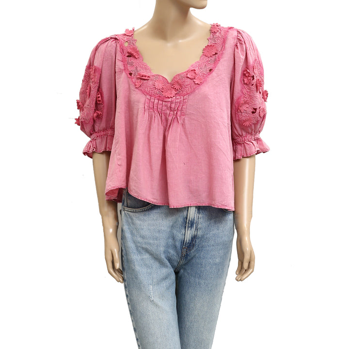 Free People Sophie Embroidered Blouse top