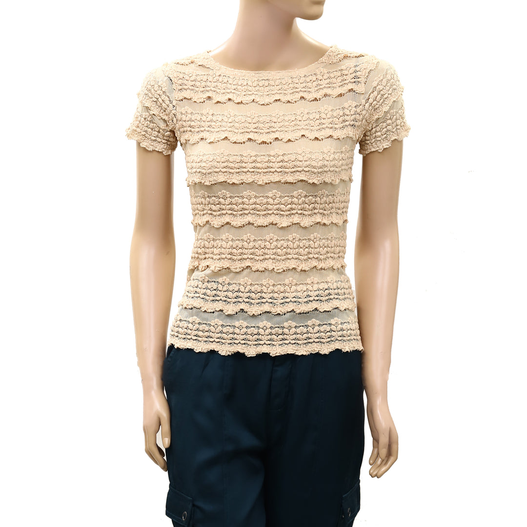 Free People Intimately Angelina Lace Tee Top